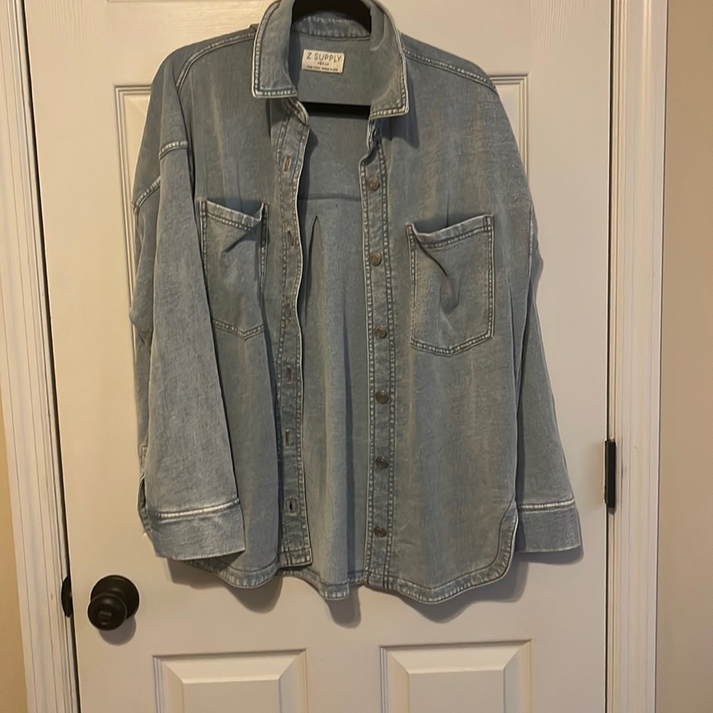 Z Supply denim colored short.  Not an actual denim, a light sweatshirt feel.